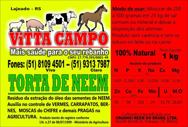 TORTA DE NEEM 10KG